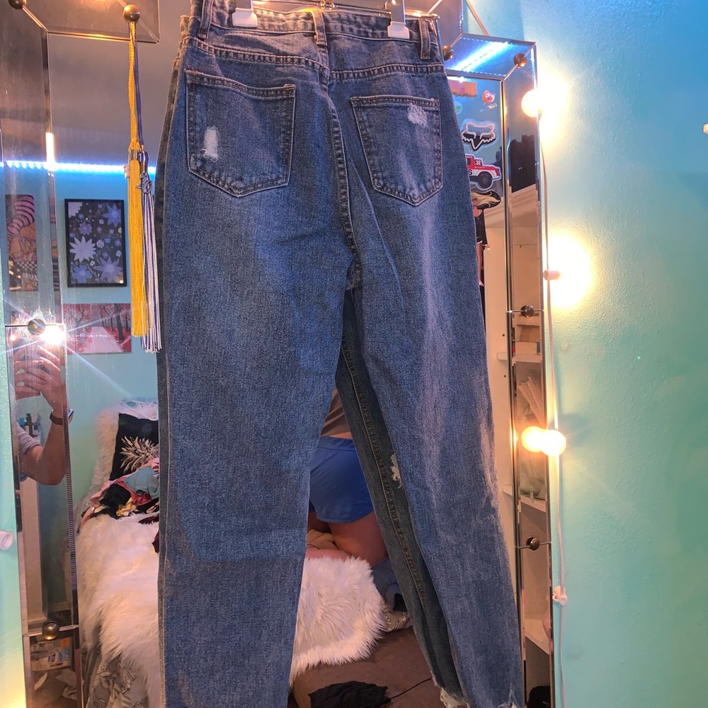 Light washed and denim ripped jeans - Picture 5 of 12